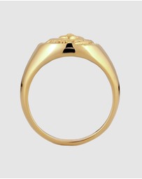 Kuzzoi - ICONIC EXCLUSIVE - Ring Male Signet 925 Sterling Silver Gold Plated