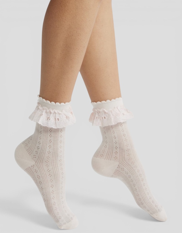 High Heel Jungle - Bobby Lace Frill Trim Cotton Bobby Socks