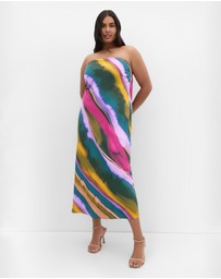 City Chic - Ines Print Strapless Dress