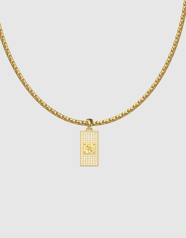 GUESS - Gold-Tone 4G Pave Pendant Necklace