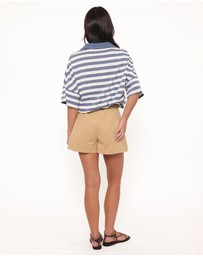 Petal & Pup - Winona Pleated Front Tailored Long Short - Taupe
