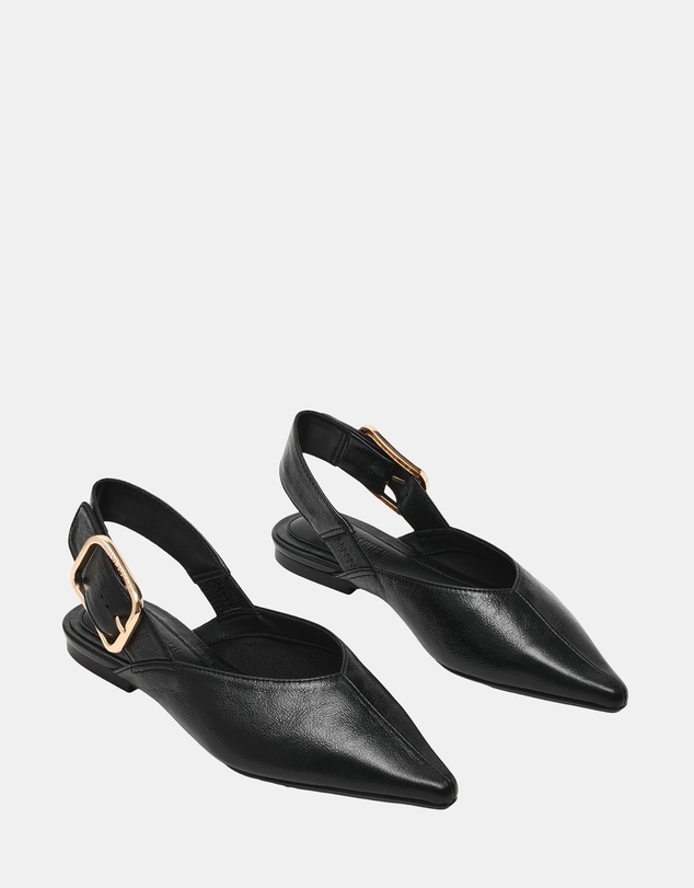 Steve Madden - Sianna Black Leather Flats