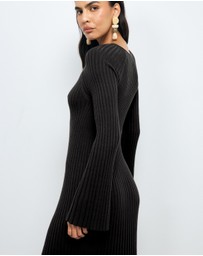 AERE - Indi Accordian Pleated Organic Knit Dress