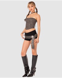 EDIKTED - Christa Washed Faux Leather Corset