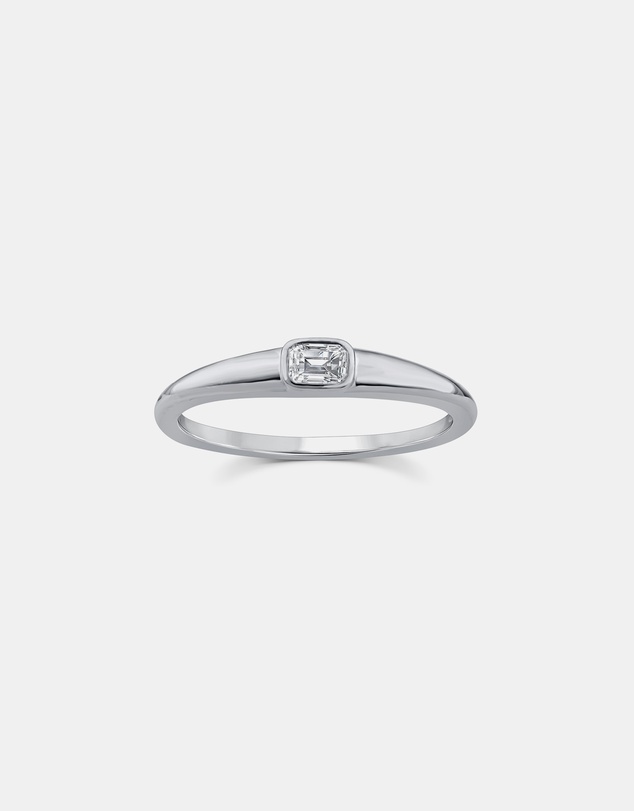 Zoe Olivia - 9K White Gold Emerald Cut Lab Grown Diamond Ring