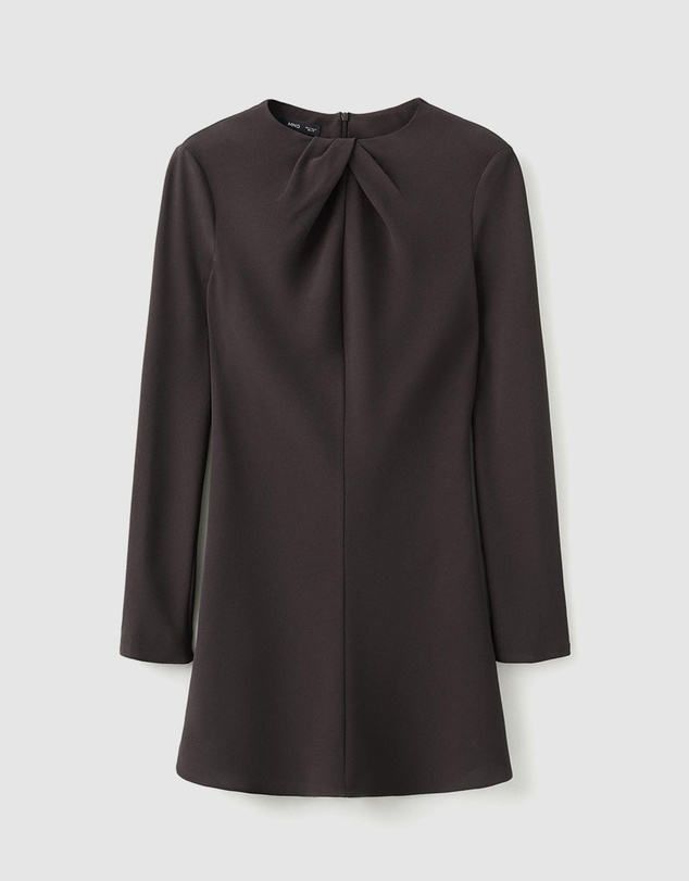 M.N.G - Long-Sleeved Dress With Draped Neck