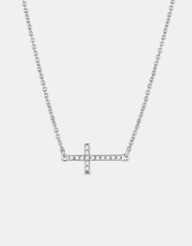 Mestige - Trust Cross Necklace - Silver Plated