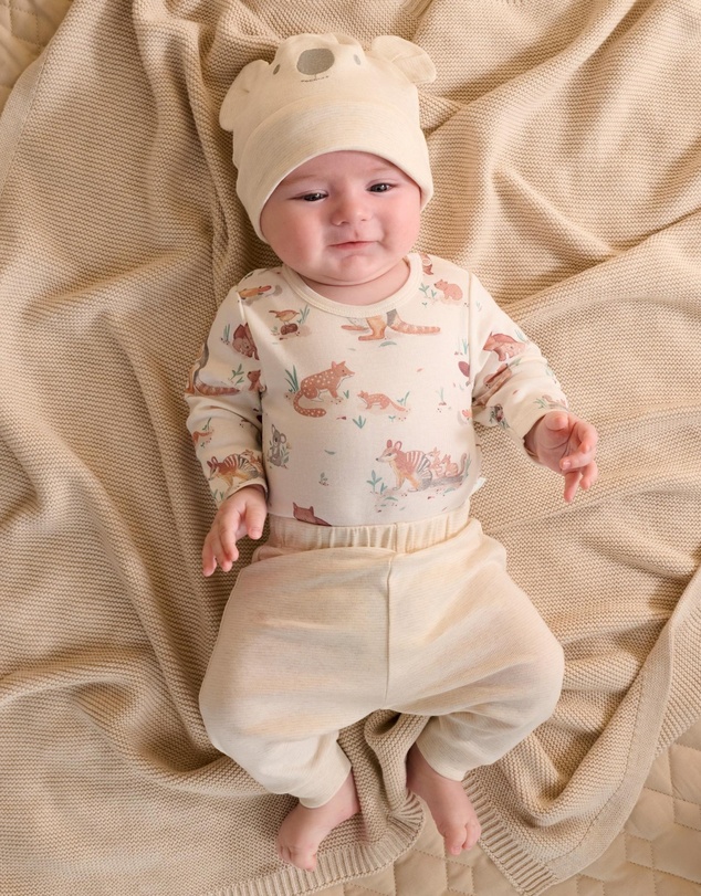 Purebaby - Australiana 3 Piece Gift Pack w/ Hat- Babies