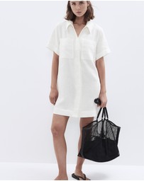 UNISON - Collared Linen Utility Dress