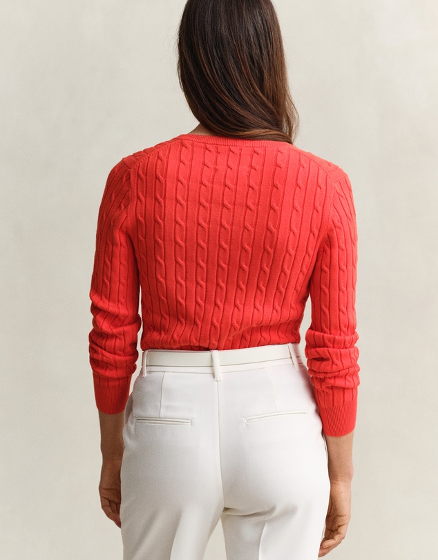 Gant - Stretch Cotton Cable V-Neck Knit