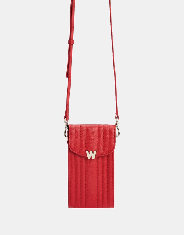 Wolf - Wolf Mimi Phone Case with Wristlet & Lanyard Red