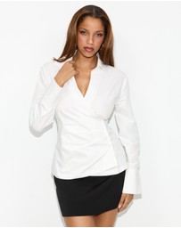 Dazie - Latte Asymmetrical Shirt