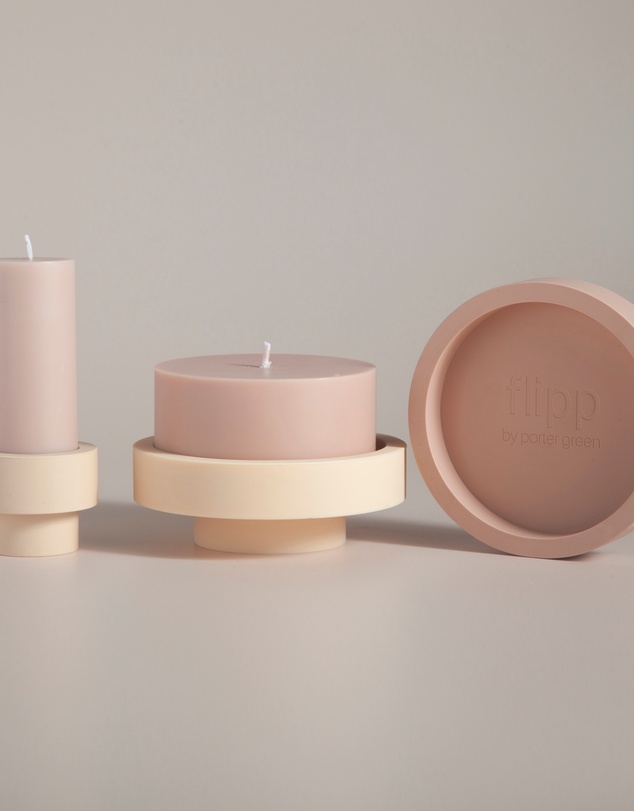 porter green - flipp sml silicone unbreakable candle holder set