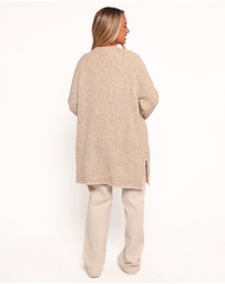 Petal & Pup - Trinette Contrast Pocket Cardigan - Tan
