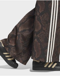 adidas Originals - SATIN SNAKE PRINT WIDE LEG TRACK PANTS Womens