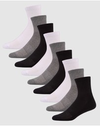 Pussyfoot - 9 Pack Unisex Sport Quarter Crew Socks