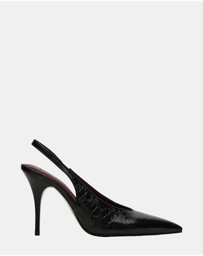 Steve Madden - Andromeda Black Leather Heels