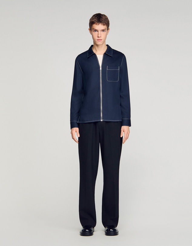 Sandro - Stitched Zip Shirt