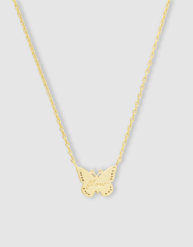 Wanderlust + Co - Butterfly Pearl & Gold Necklace