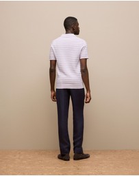Trenery - Cotton Silk Textured Polo in Orchid