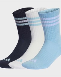 adidas Performance - 3-Stripes Cushioned Crew Socks 3 Pair Pack Unisex