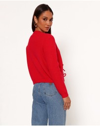 Petal & Pup - Wilde Bow Front Cardigan - Red