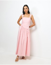 AERE - Kylara Ruched Midi Dress