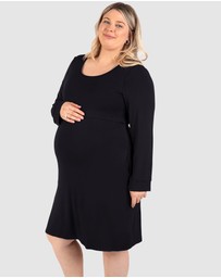 B Free Intimate Apparel - Bamboo Long Sleeve Maternity & Nursing Dress
