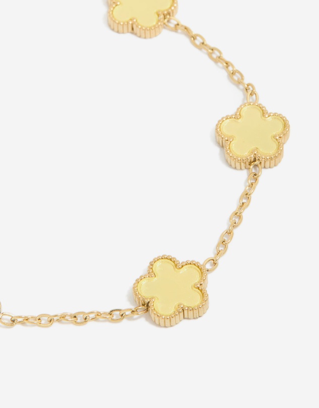 Lovisa - Waterproof Gold Plated Stainless Steel Butter Yellow Flowers Charm Bracelet