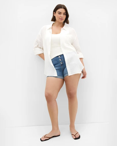 City Chic - Plus size Havana Relaxed Shirt - ivory