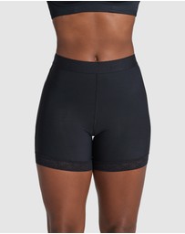 Leonisa - Mid-Rise Bottom-Lifting Shaper Shorts with Lace