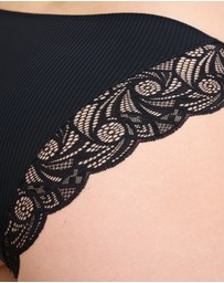 Sans Complexe - Ariane Essential Ribbed Microfibre Bikini Brief With Lace