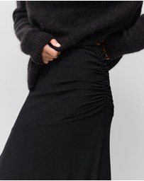 UNISON - Ruched Mesh Maxi Skirt