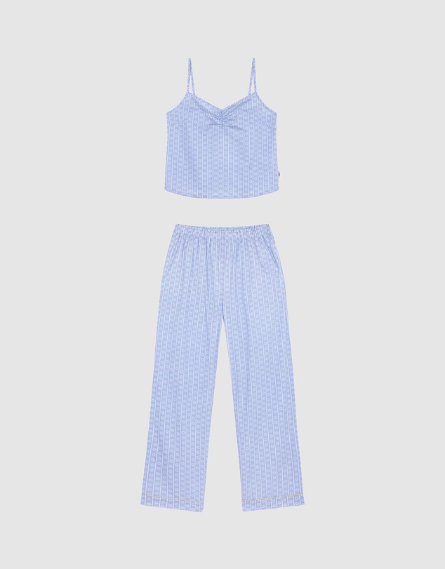 Chelsea Peers - Poplin Sun Stripe Ruched Cami Pyjama Set
