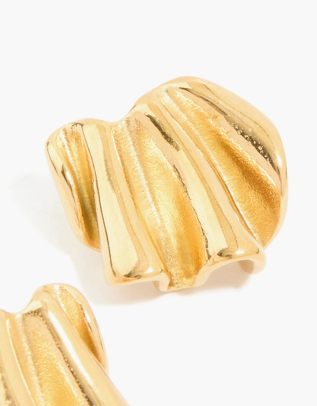 Lovisa - Waterproof Gold Plated Stainless Steel Wavy Fan Stud Earrings