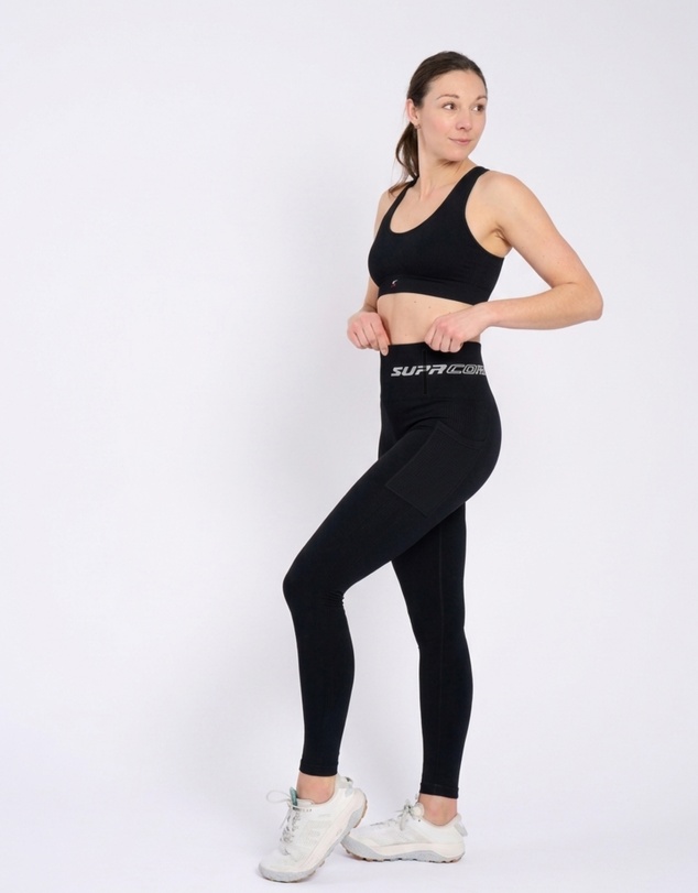 Supacore - POTS XTRA Black Compression Legging With Pocket AND Reinforced Waistband