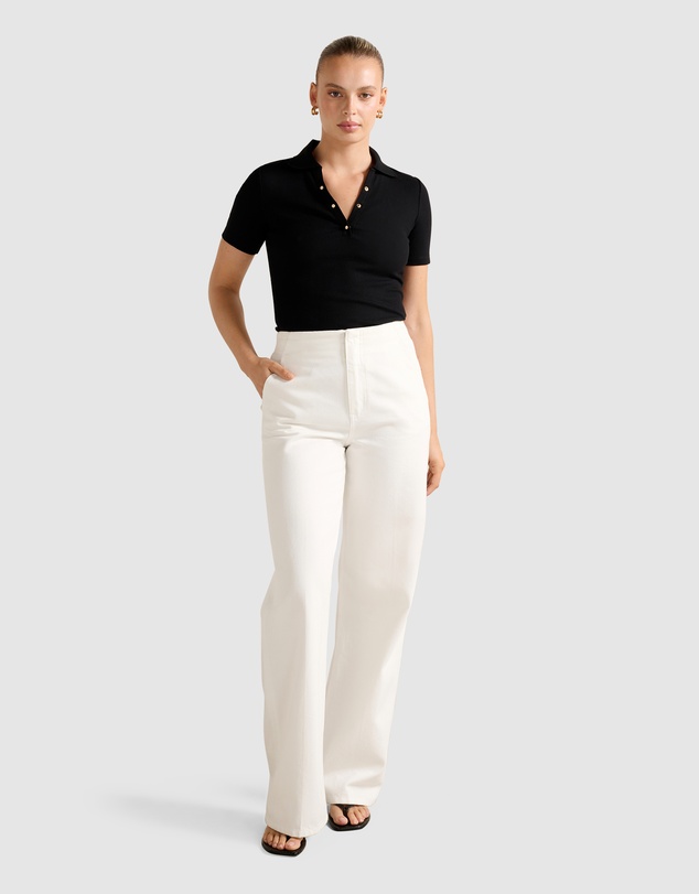 Forever New - Amari Press Stud Polo Neck Top