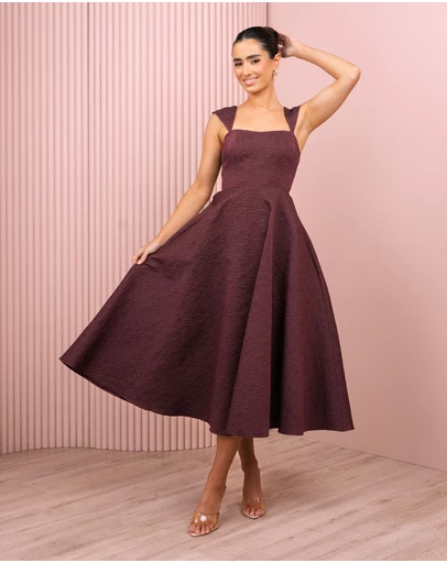 Azzurielle - Gentry Cap Sleeve Midi Dress