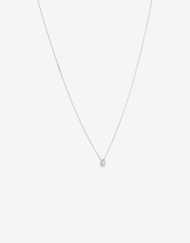 Michael Hill - 0.23 Carat TW Pear Diamond Halo Pendant in 10kt White Gold