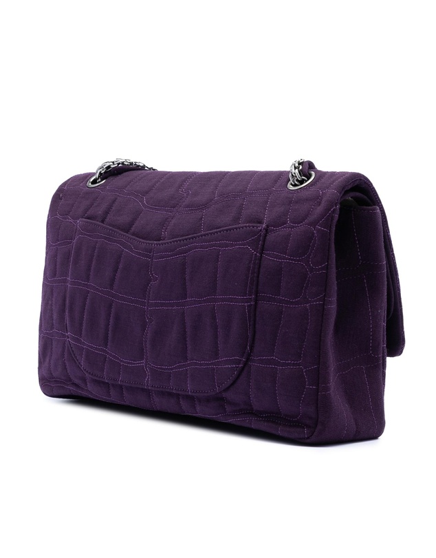 Pre-Loved by Azura Reborn - Pre-Loved Quilted Jersey Coco Croc Reissue 2.55 Double Flap 227
