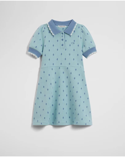 Country Road - Australian Cotton Short Sleeve Jacquard Polo Dress