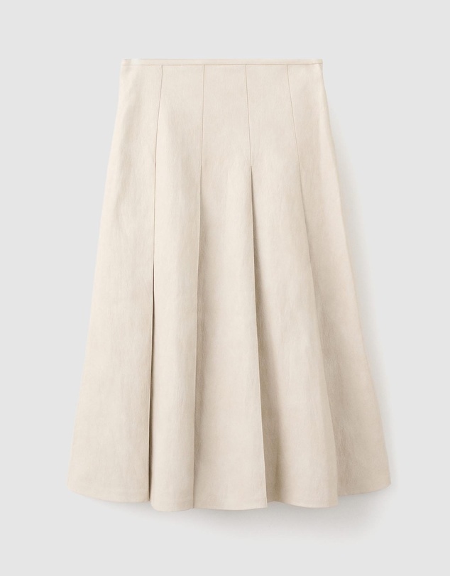 M.N.G - Faux-Leather Godet Skirt