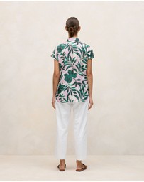 Trenery - Arbour Modal Cap Sleeve Shirt in True Green