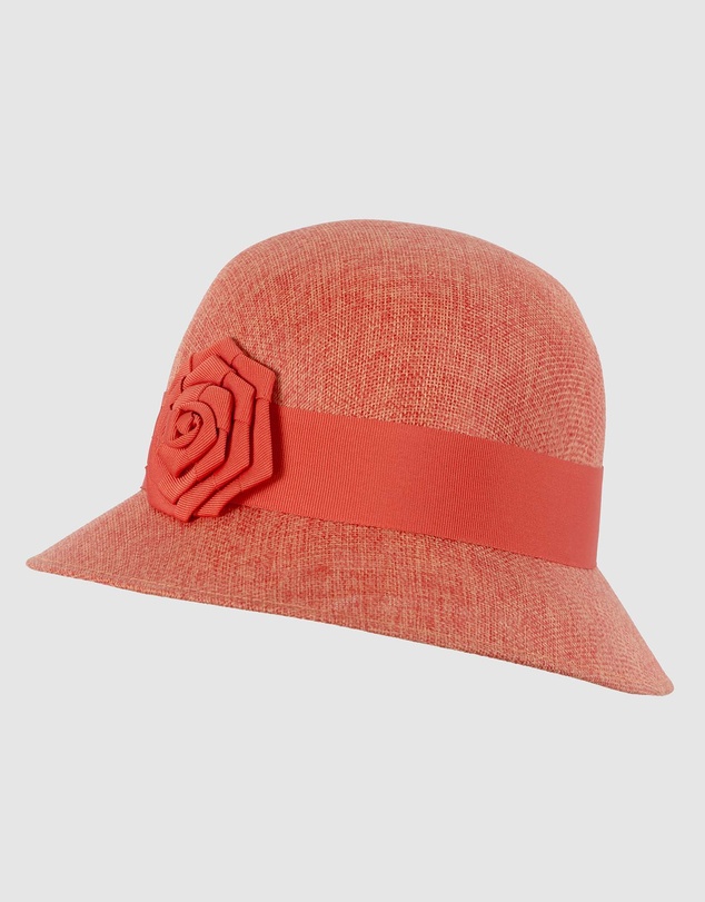 Max Alexander - Cloche Orange Rose Bucket Hat
