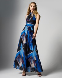 Montique - Gisele Printed Halter Maxi