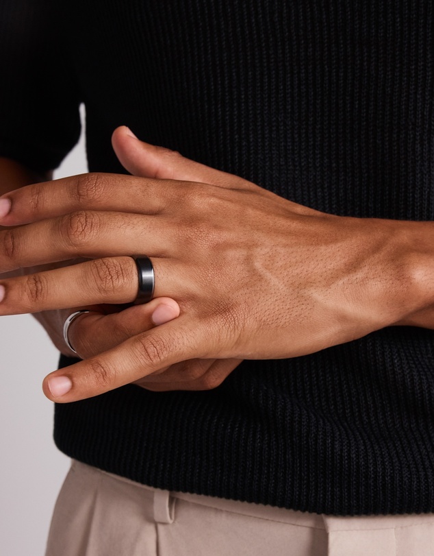 Michael Hill - 8mm Black Titanium Bevelled Edge Wedding Band