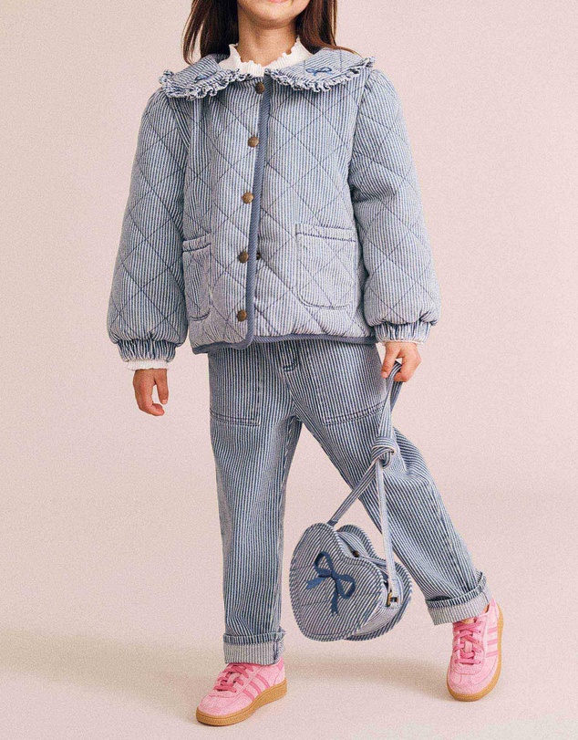 Huxbaby - Vintage Bow Paperbag Denim Pants - Babies-Teens