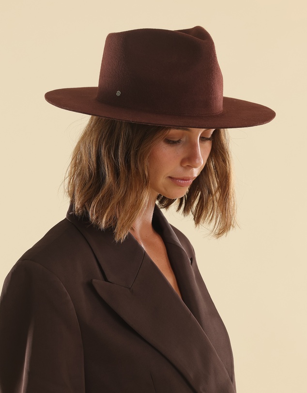 Morgan & Taylor - Amelia Wool Fedora in Brown