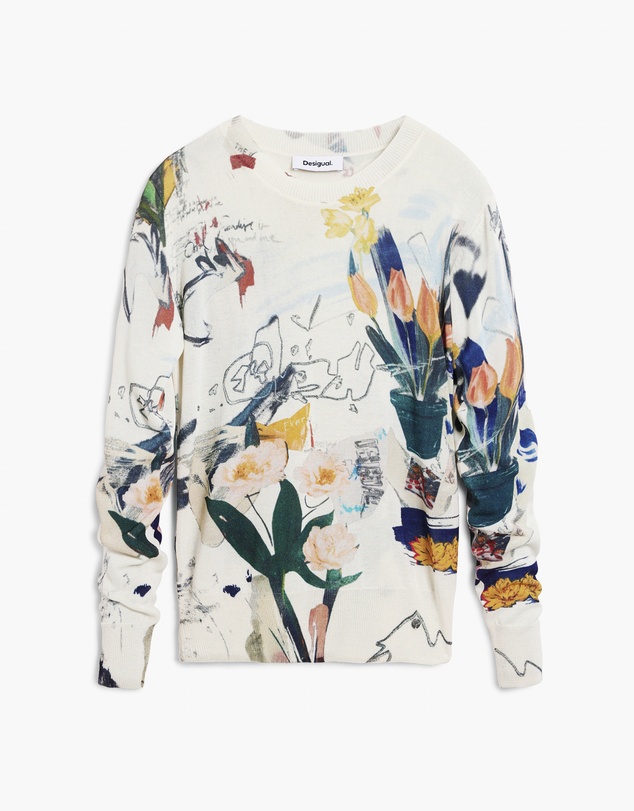 Desigual - Lightweight sweater with plants