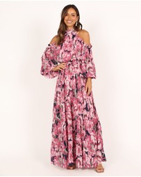 Petal & Pup - Hilary Pleated Maxi Dress - Pink Floral